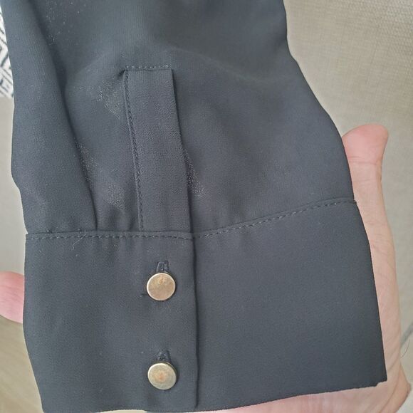 Chico’s Geometric Jacquard Amya Knit Top Chiffon Sleeves Size 3 (XL) - Picture 3 of 8